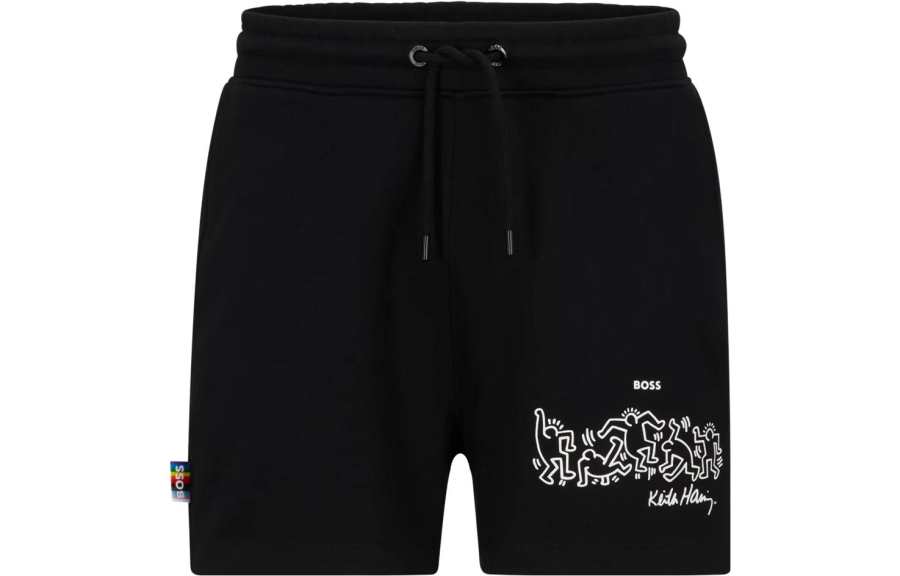 HUGO BOSS Casual Shorts Unisex Black Moderate