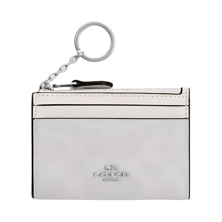 COACH Artificial Leather+Plastic Card Holder Regular Women's Chalk White