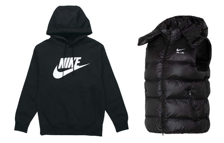 Nike Nike Logo Letter Print Fleece Lined Hoodie Windproof Thermal Sleeveless Vest Casual Sportswear Men's Black