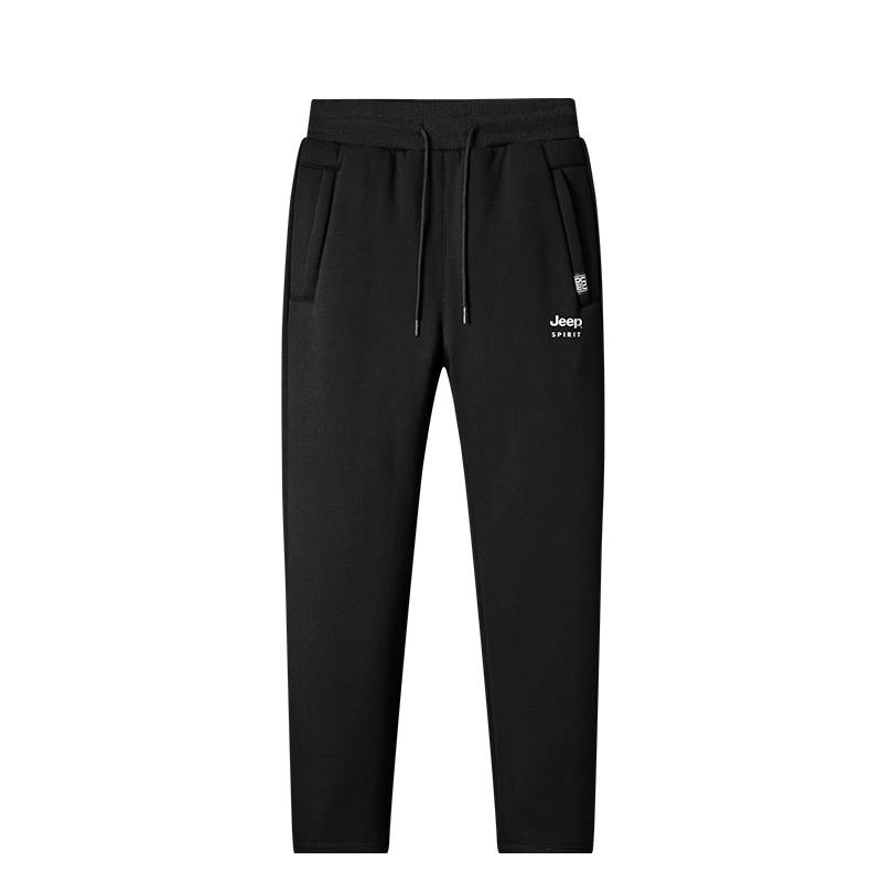 JEEP SPIRIT Casual Pants Men's Thickened And Fleece Lined Straight Fit Pants