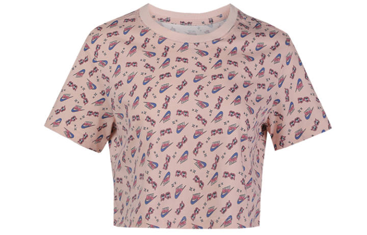 Nike Nike Crop Tops Women's Pink Crew Neck Moderate
