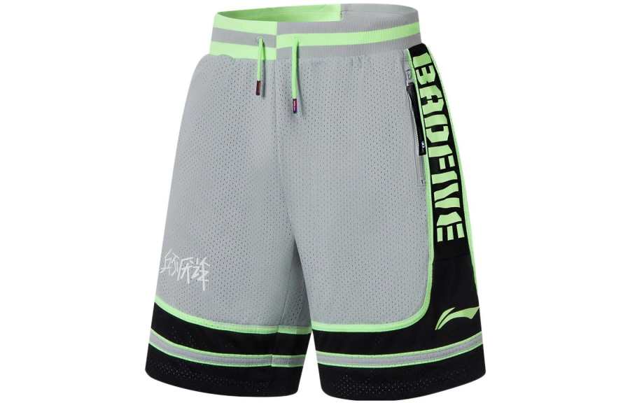 Li-Ning Li Ning BADFIVE Basketball Shorts Men's Gray Moderate Straight Fit Pants