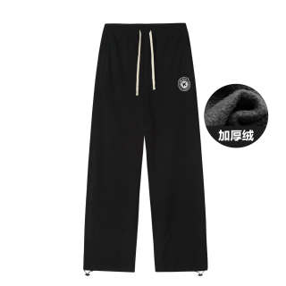 OLRIK Winter American Vintage Letter Logo Embroidery Thickened And Fleece Lined Straight Fit Loose Fit Floor Length