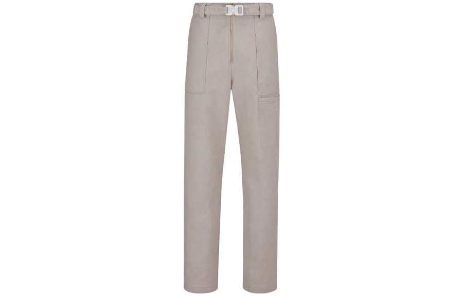 DIOR Casual Pants Men's Gray Moderate Straight Fit Pants