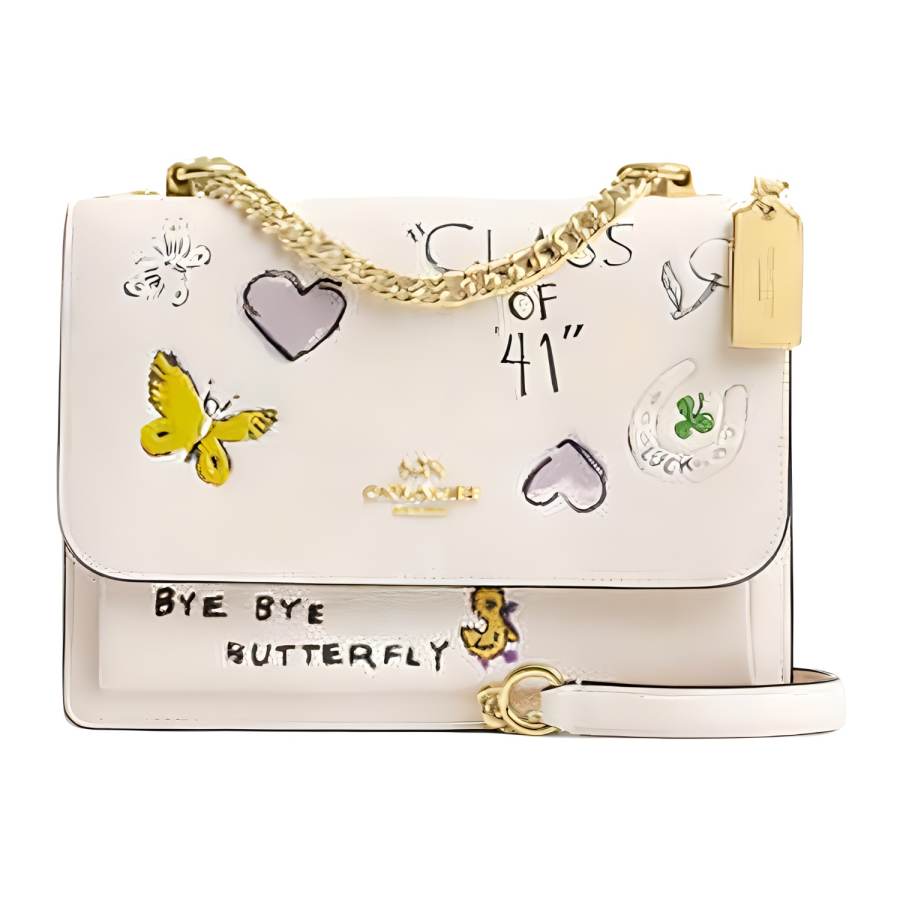COACH Klare Cow Leather Crossbody Bags Small Women's Chalk White
