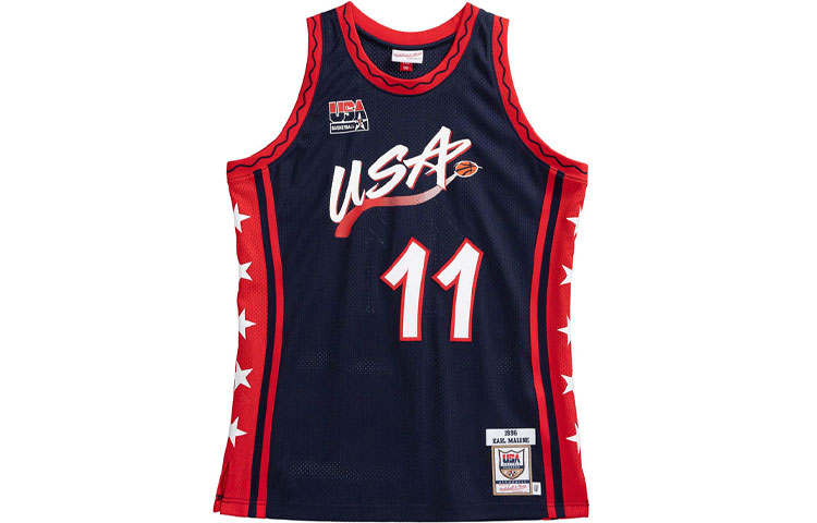 Mitchell Ness Mitchell Ness Basketball Jersey Unisex Navy Blue