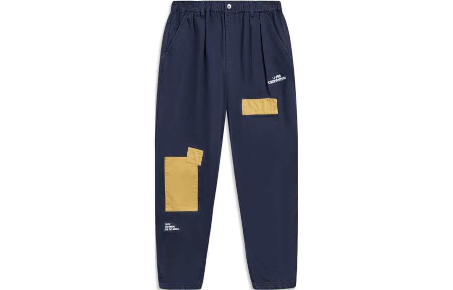 Li-Ning Li Ning Casual Pants Men's Dark Ship Blue Moderate Straight Fit Pants