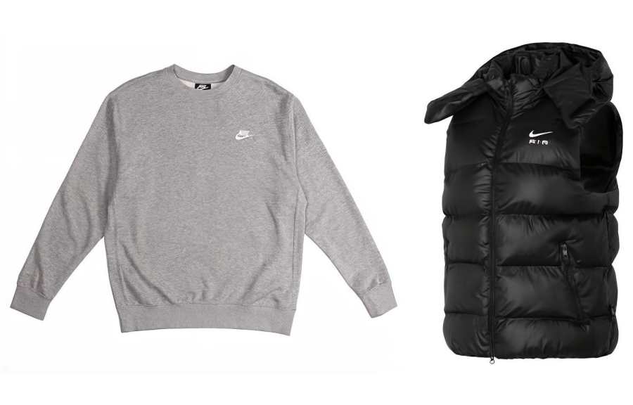 Nike Nike Casual Sportswear Men's Gray+Black Crew Neck Moderate