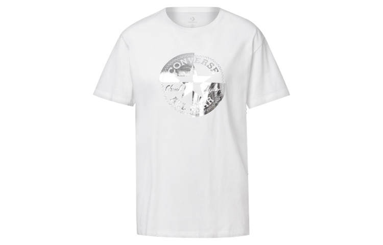 Converse Converse Crop Tops Women's White Crew Neck Moderate