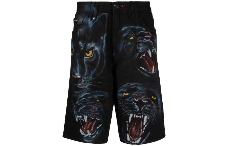 PHILIPP PLEIN Casual Shorts Men's Black Moderate