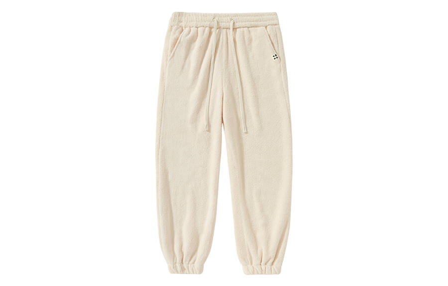 MOPE Double Sided Fleece Lined And Thickened Straight Fit Loose Fit Elastic Cuff Casual Pants Unisex