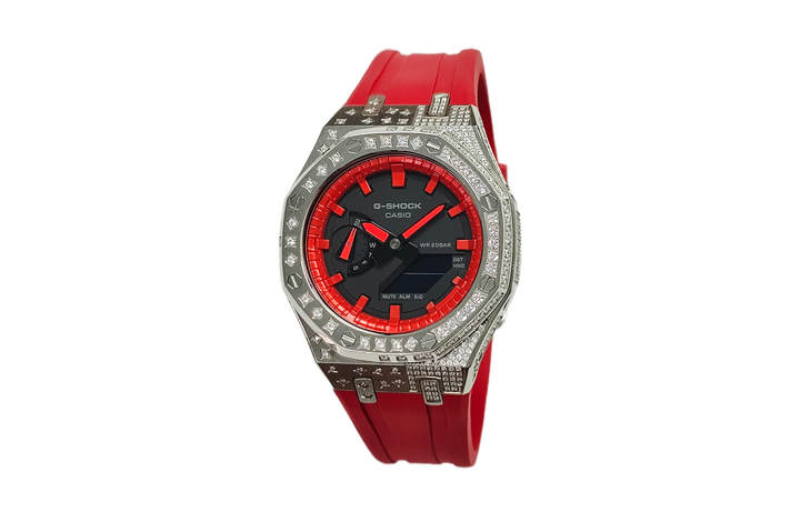 CASIO CASIO Custom Collection Electronic Movement Fluoroelastomer Strap Watch Men's Watches Black Dial