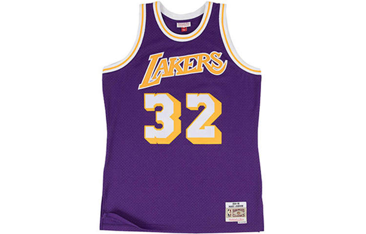 Mitchell Ness Mitchell & Ness Los Angeles Lakers Road 1984 85 Magic Johnson Swingman Jersey