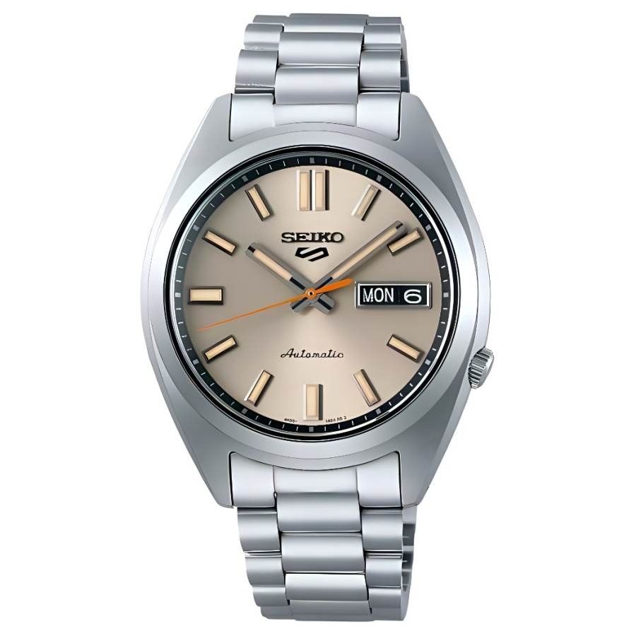 SEIKO Automatic Mechanical Movement Stainless Steel Strap Watch 37.4mm Unisex Coffee Watch Dial