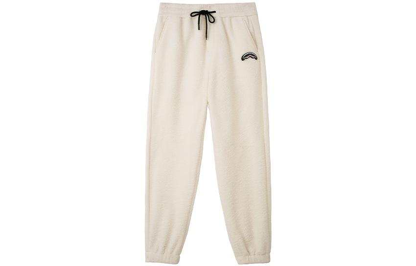SPRAYGROUND Solid Color Lace Up Elastic Cuff Fleece Lined Casual Pants Unisex