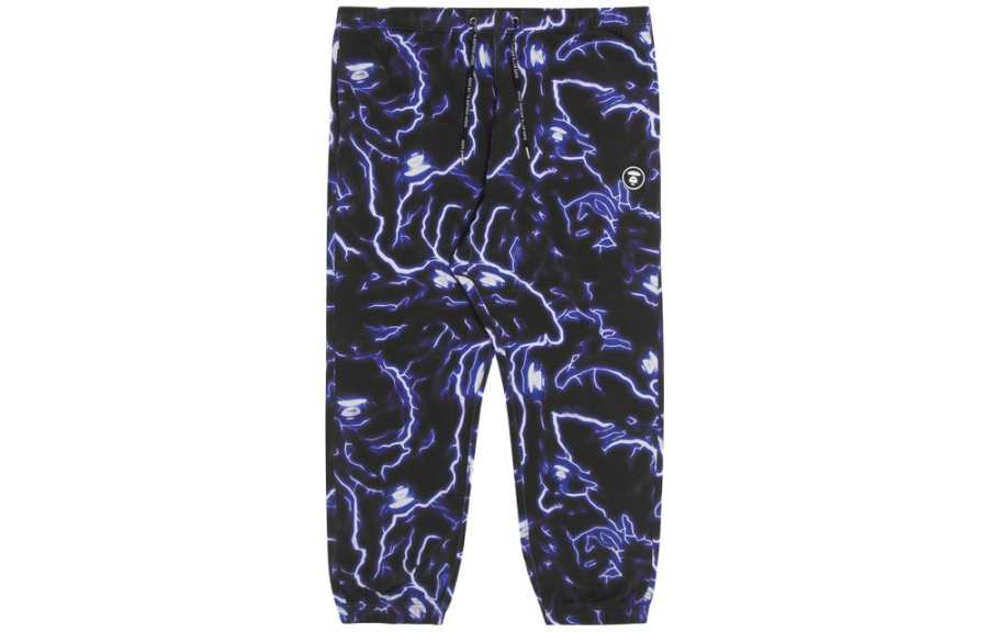 Aape Aape Casual Pants Men's Black Moderate Cuffed Pants