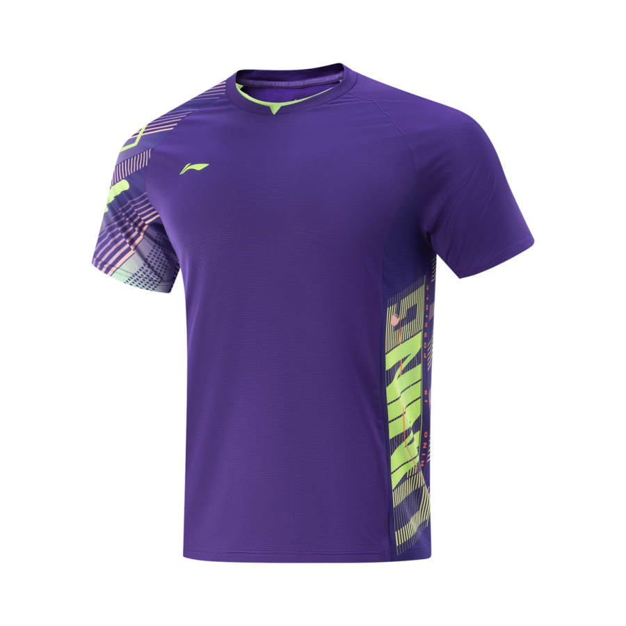 Li-Ning Li Ning Table Tennis Collection T Shirt Unisex Glossy Finish Purple