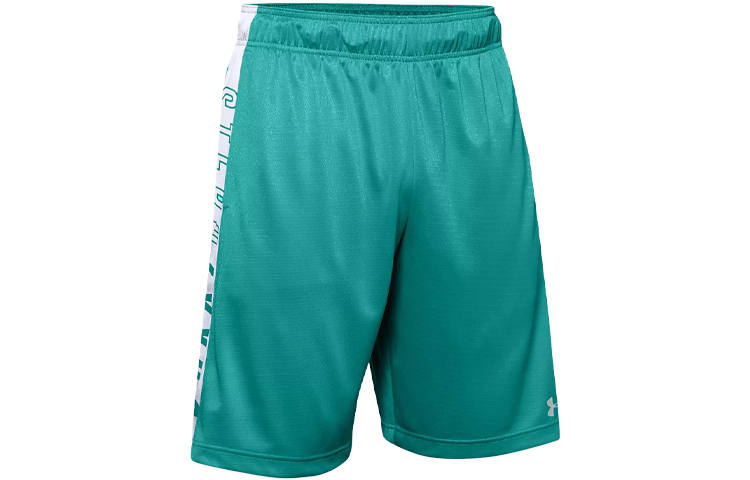 Under Armour Wordmark Basketball Shorts Men's Green Moderate Straight Fit Pants