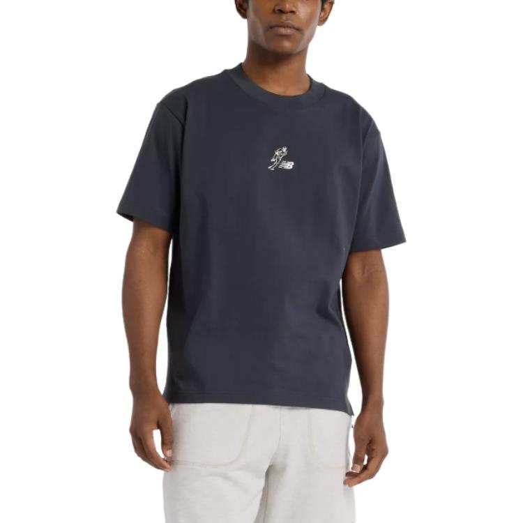 New Balance New Balance SS25 Comfortable Crew Neck Solid Color Short Sleeved Baseball T Shirt Unisex Black Gray