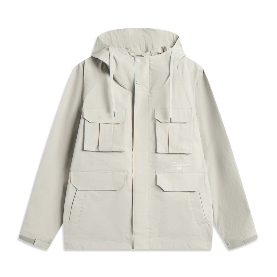 Li-Ning Li Ning Sports Life Collection Trench Coat Men's Dusty Gray Green