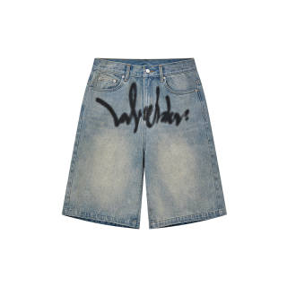 LOVE ME LATER Denim Shorts Unisex Light Denim Blue Moderate