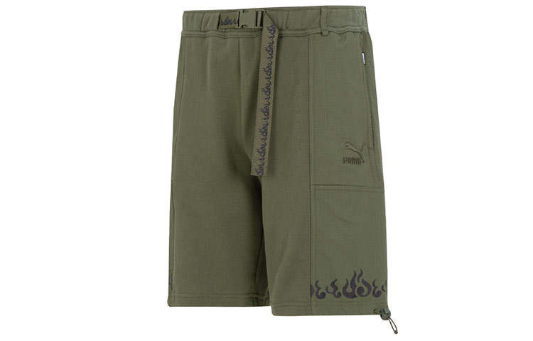 PUMA Humming 3,SS23 Chinese Culture Tribute Series Casual Shorts Men's Army Green Moderate