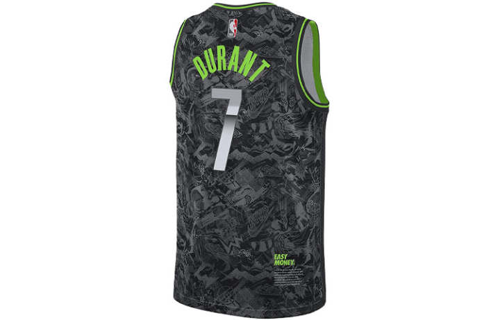 Nike Nike NBA Basketball Jerseys Men's Black Gray Color Moderate Straight Fit