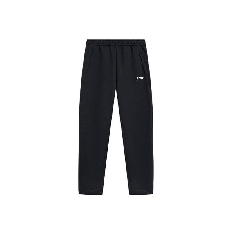 Li-Ning Li Ning Fitness, Fleece Lined Bandeau Solid Color Elastic Sports Casual Pants Unisex Black