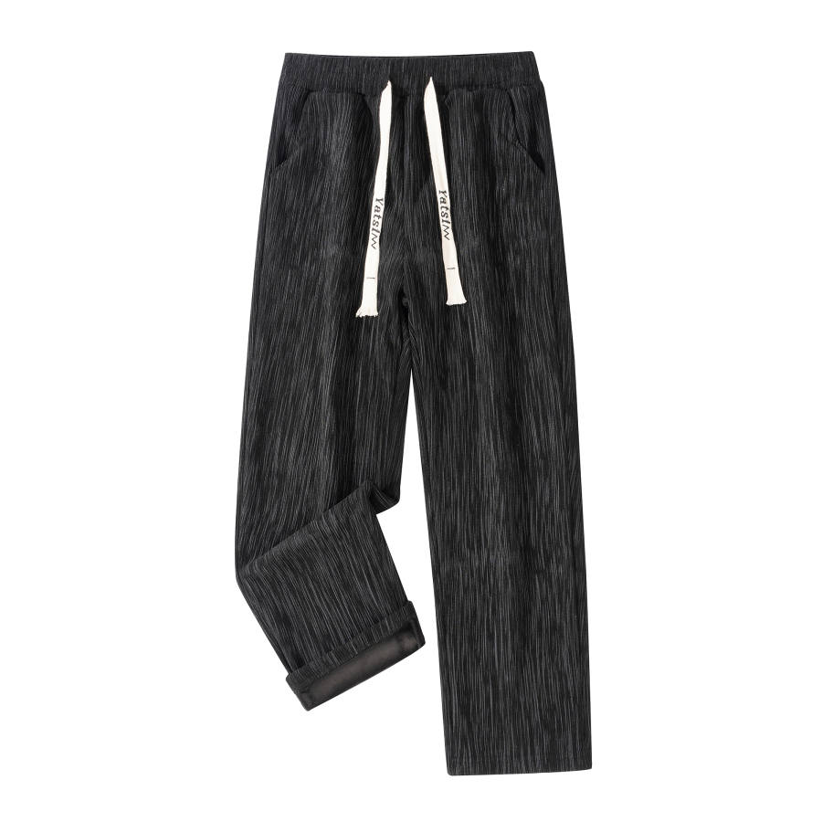 YATSI Casual Pants Unisex Thickened And Fleece Lined Straight Fit Pants