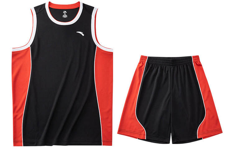 Anta Basketball Suit Men's Black Red