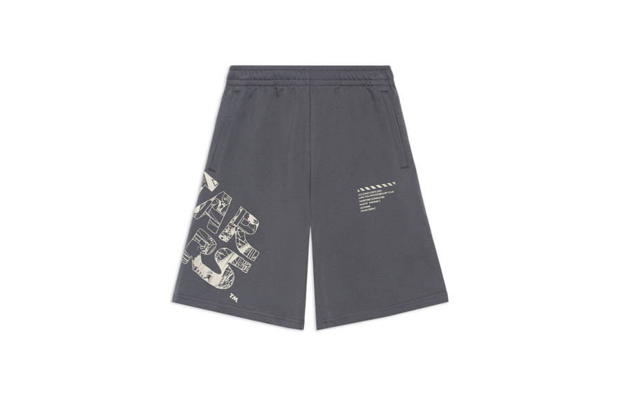Li-Ning Li Ning x Disney Letter Print Casual Shorts Men's Thunderstorm Gray