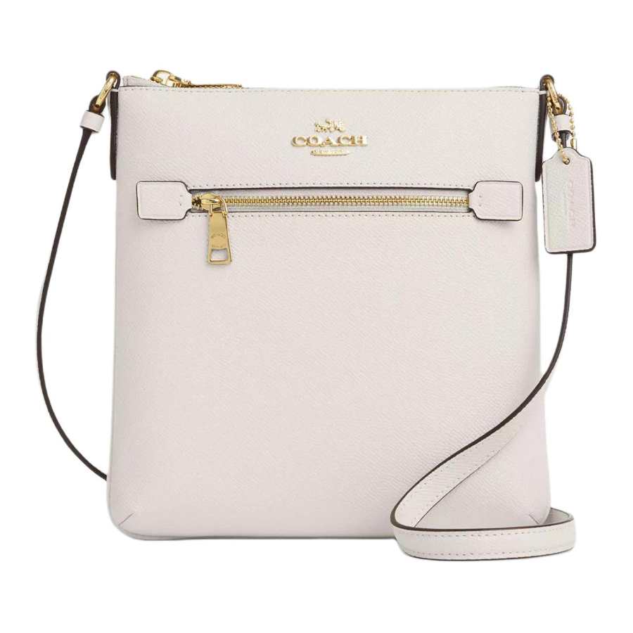 COACH File Leather Crossbody Bags Small Women's Chalk White