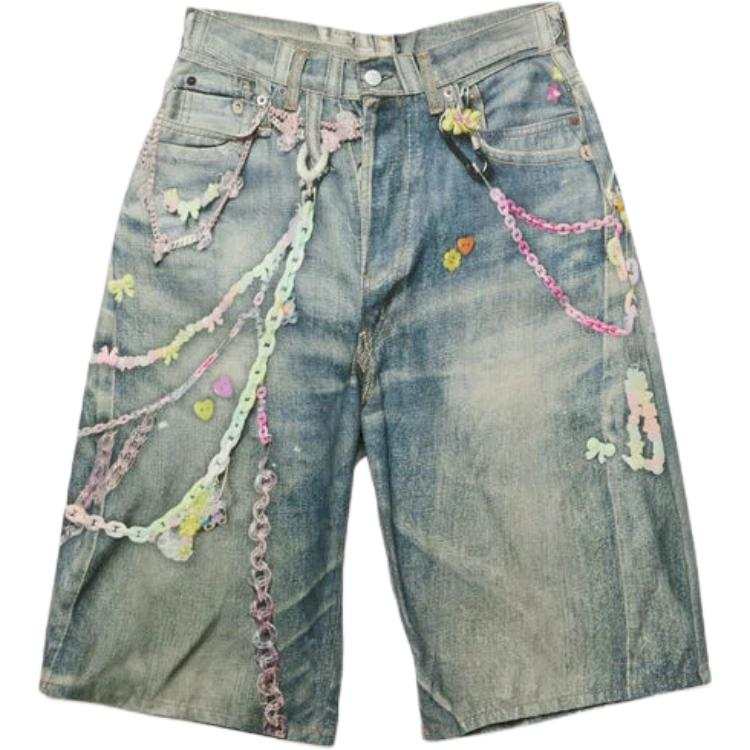 Acne Studios Acne Studios Kawaii Keychains Denim Shorts