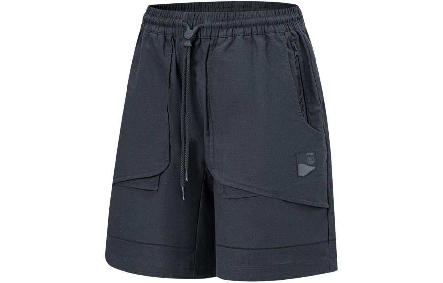 Li-Ning Li Ning x CHENGLONG,LIANMINGKUAN Casual Shorts Men's Charcoal Black