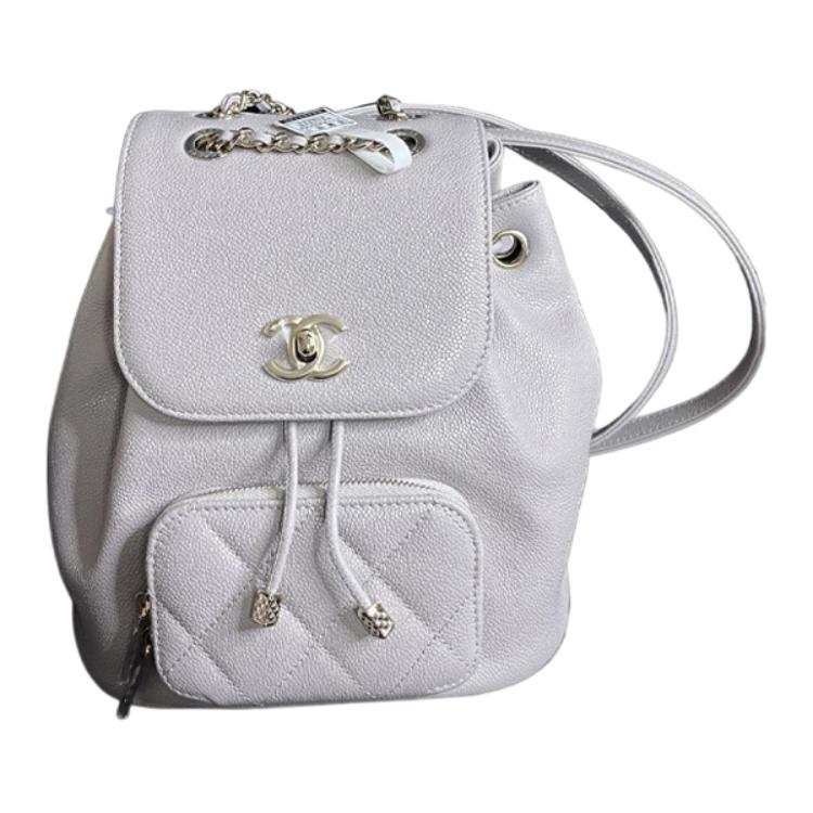 CHANEL CHANEL Cow Leather Backpack Small Women's Gray