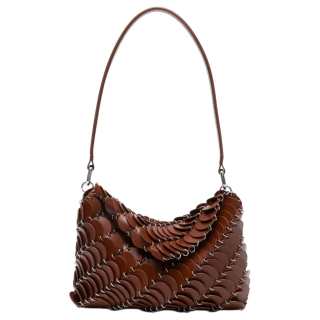 Paco Rabanne Calfskin Shoulder Bag Women's Brandy Brown