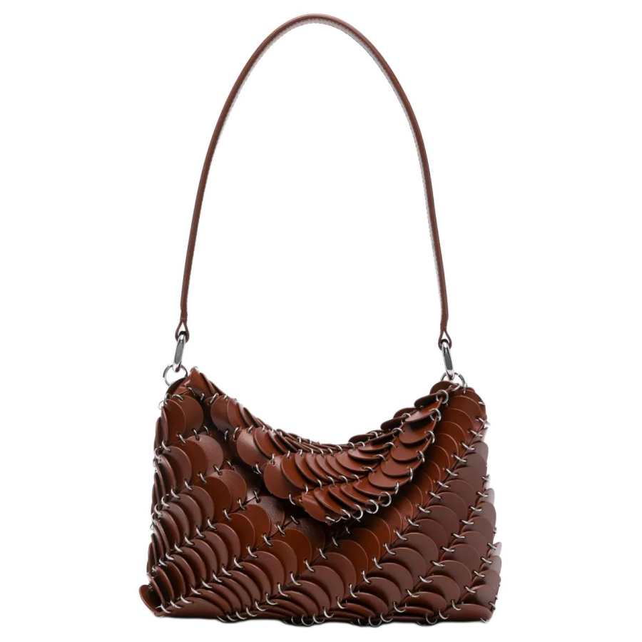 Paco Rabanne Calfskin Shoulder Bag Women's Brandy Brown