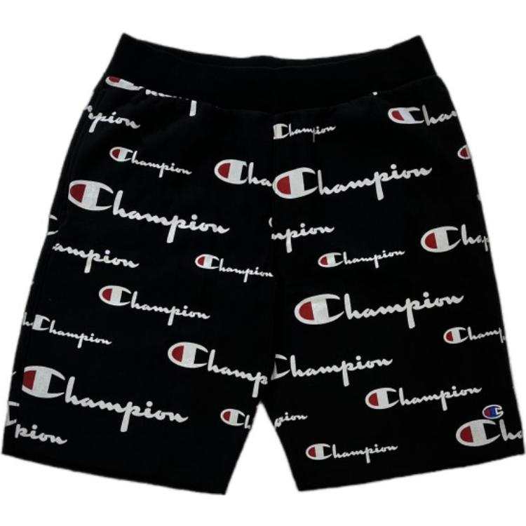Champion Script Logo Full Print Fleece Lined Athleisure Five Pointed Shorts Unisex