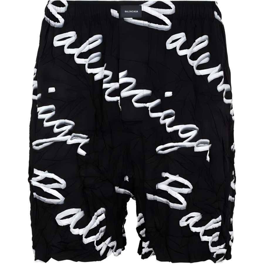 Balenciaga Balenciaga Scribble Logo Bermuda Shorts