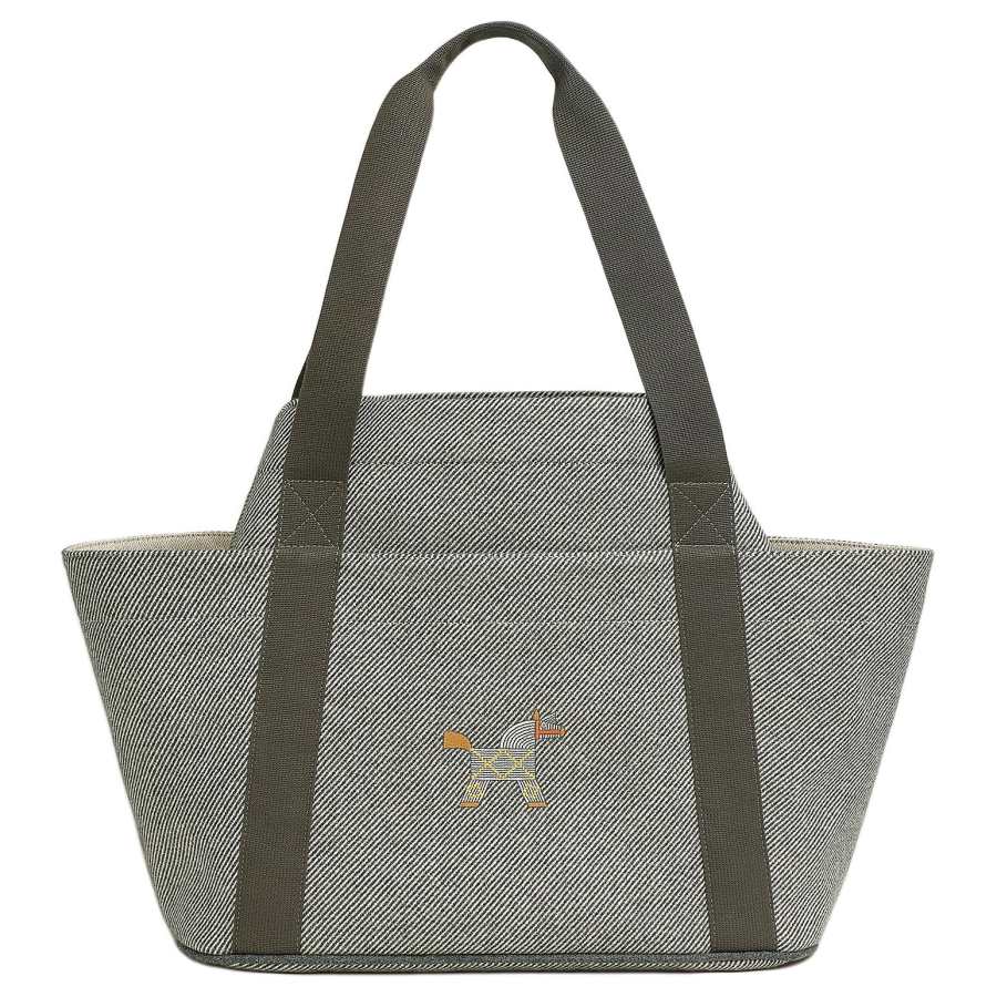 HERMES Wool Nursery Handbag Women's Pebble Gray