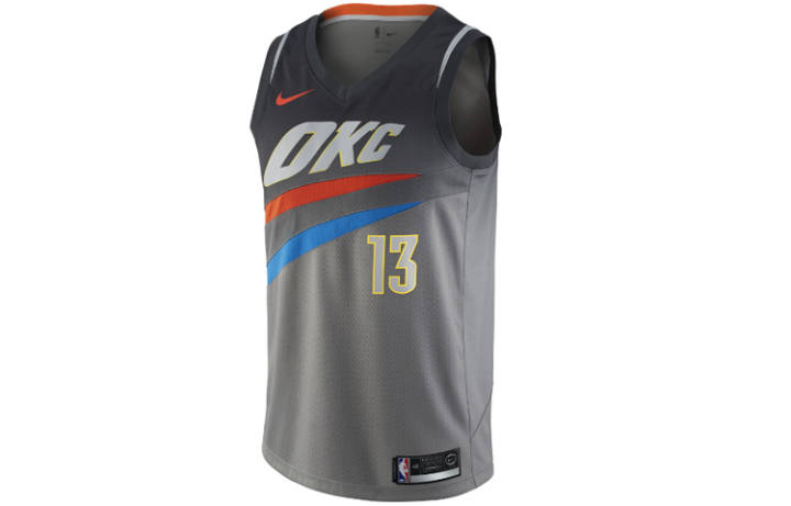 Nike Nike NBA Paul George City Edition Swingman Jersey Basketball Jersey Men's Gradient Gray