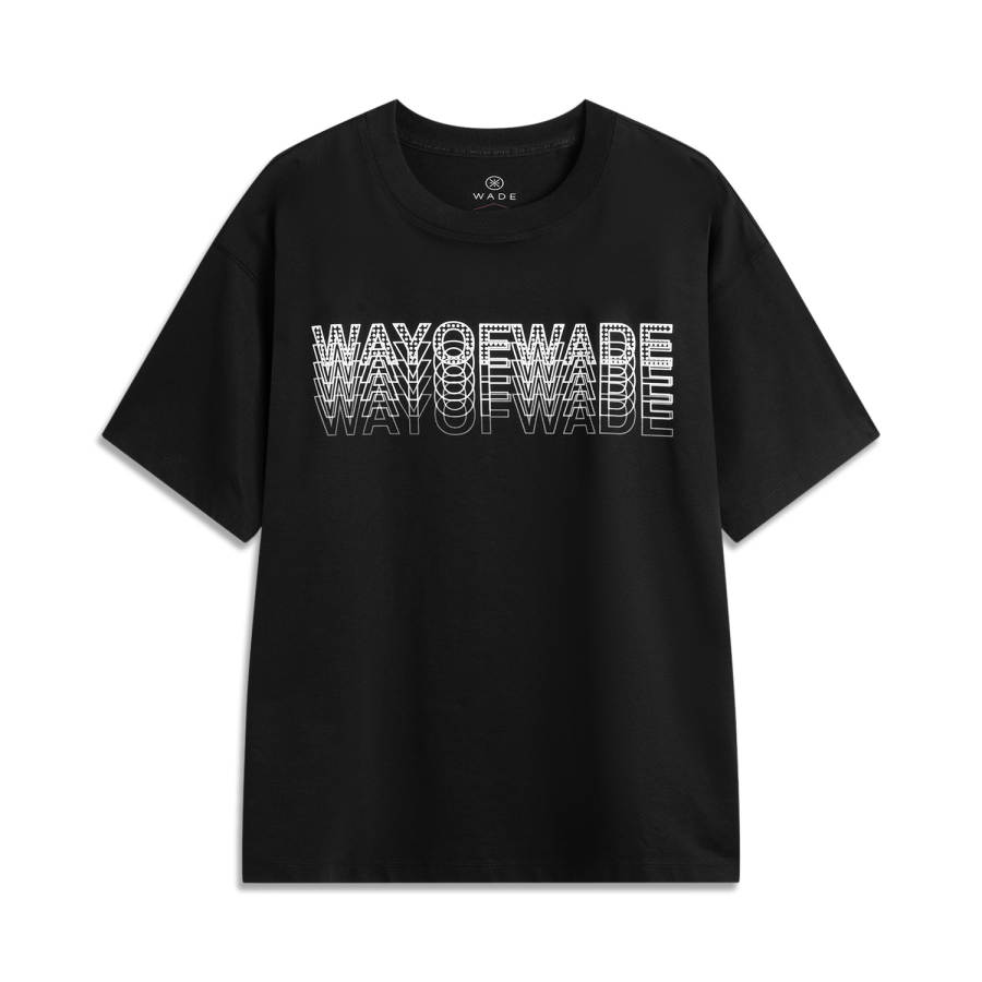 Li-Ning Li Ning T Shirts Men's Black Crew Neck Moderate Straight Fit