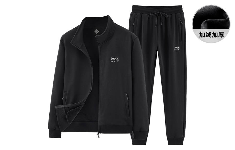 JEEP SPIRIT Casual Sportswear Unisex Stand Collar Moderate