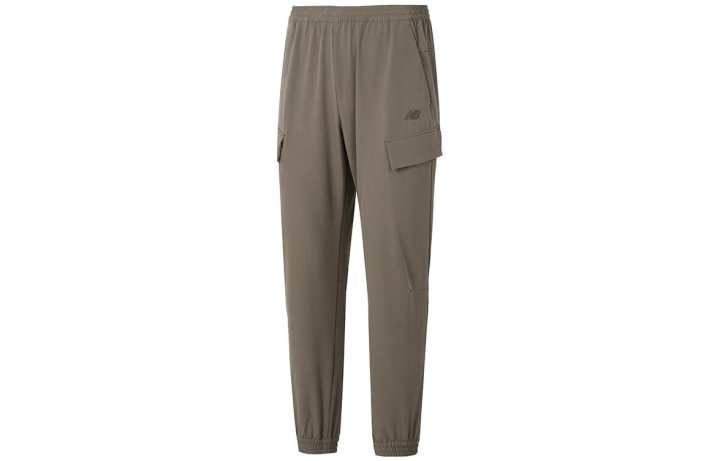 New Balance New Balance Solid Color Elastic Waistband Fleece Lined Elastic Cuff Casual Pants Men's Brown