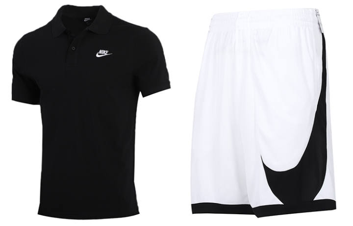 Nike Nike Casual Sportswear Men's Black Top+White Pants Moderate