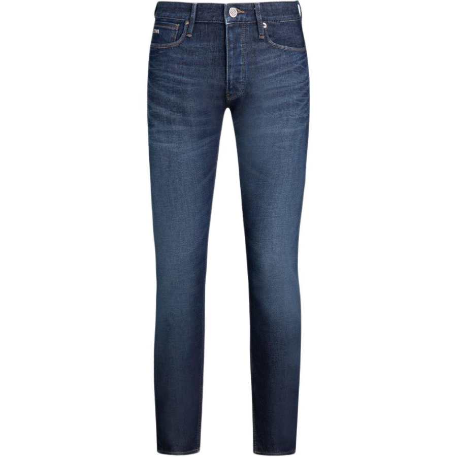 EMPORIO ARMANI J75 Slim fit Stone washed Stretch Denim Jeans With Dirty effect Treatment