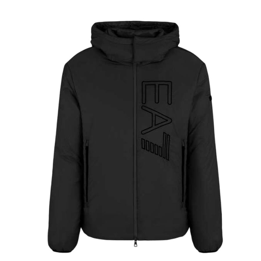 EMPORIO ARMANI Logo Embroidered Zipped Puffer Jacket