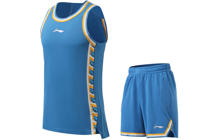 Li-Ning Li Ning Sports Basketball Collection Basketball Suit Men's Beijing Blue