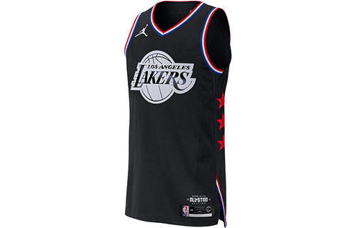 Jordan Jordan Basketball Jersey NBA Los Angeles Lakers AU 2019 All Star, LeBron James No. 23 Jersey Men's Black