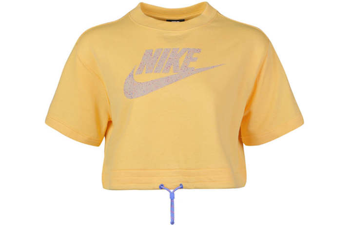 Nike Nike Crop Tops Women's Yellow Crew Neck Moderate